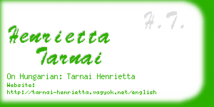 henrietta tarnai business card